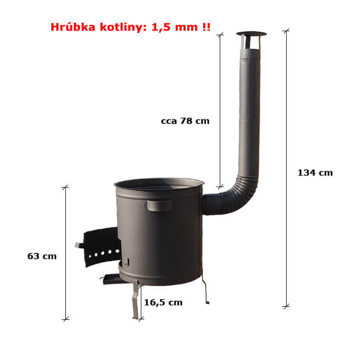 Kovová kotlina natretá špeciálne, ochrannú žiaruvzdornou farbou