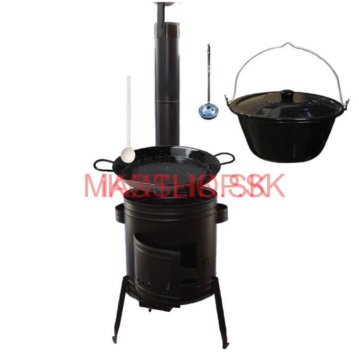 Paella smaltovaná panvica 42 cm so smaltovaným kotlíkom 16 L (1,2 mm) a kotlinou