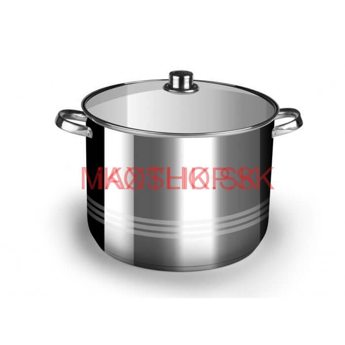 Nerezový hrniec 19 L + sklenená pokrievka