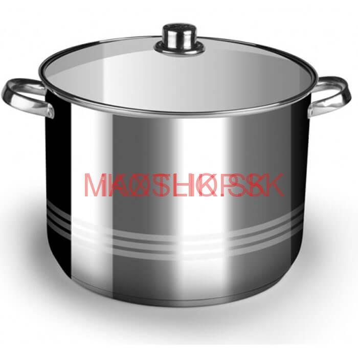 Nerezový hrniec 19 L + sklenená pokrievka