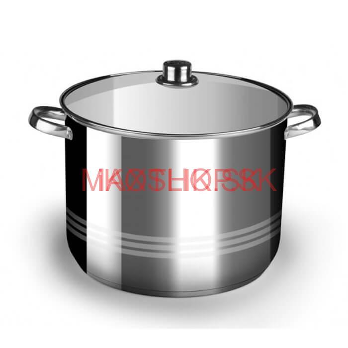 Nerezový hrniec 19 L + sklenená pokrievka