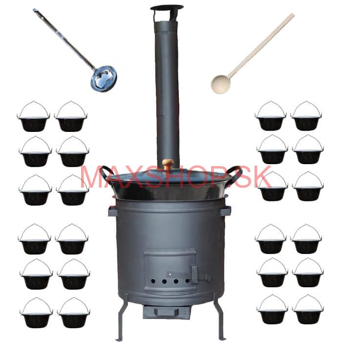 Smaltovaný kotol 80 L + servírovacie kotlíky (24 ks) PLUS 600