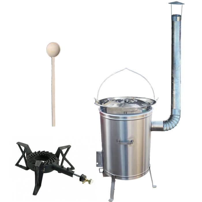 Antikorový kotlíkový set 42 LUX + antikorový kotlík (1,2 mm) 20 L + horák KEMPER