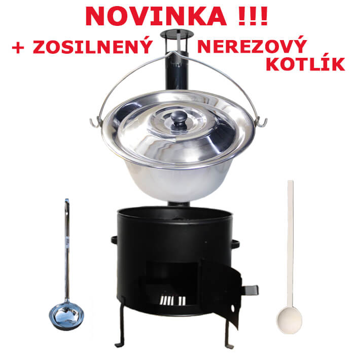 Smaltovaný kotlíkový set 31 cm + zosilnený nerezový kotlík 10 L
