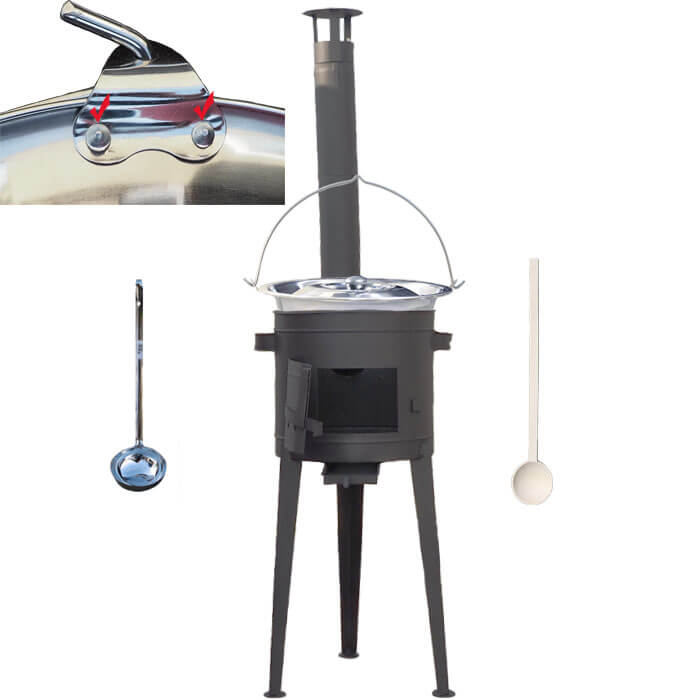 Kotlíkový gulášový set 42 PLUS 600 + nerezový kotlík 20 L (0,8 mm)