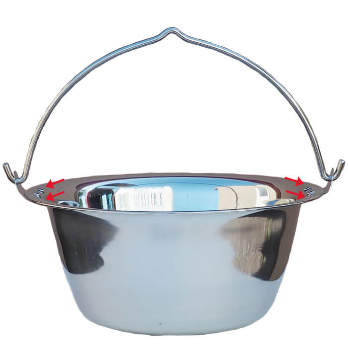 Antikorový kotlík 30 L (0,8 mm) s nitmi