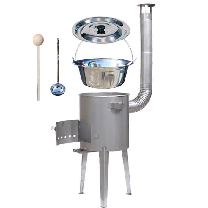 Antikorový kotlík 14 L (0,8 mm) + nerezová kotlina 36 cm LUXUS