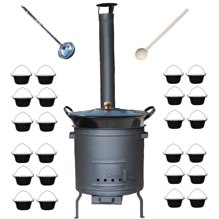 Smaltovaný kotol 80 L + servírovacie kotlíky (24 ks) PLUS 600 