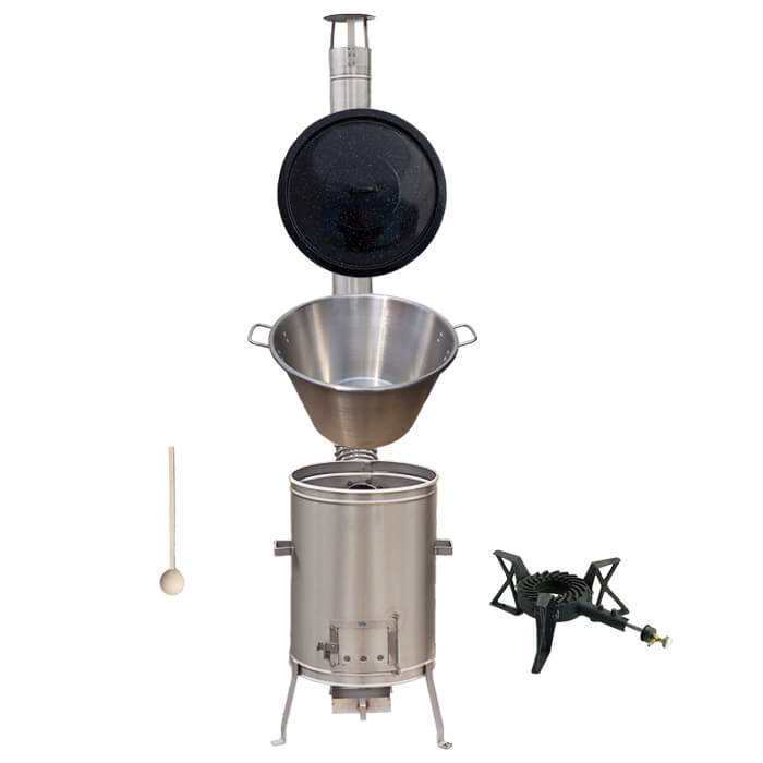 Nerezový kotol 40 L + nerezová kotlina 45 cm + horák LUX