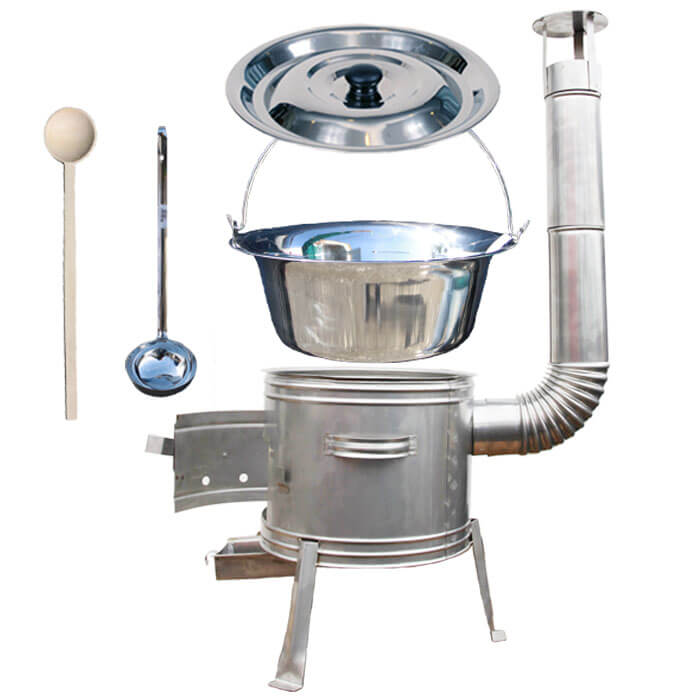 Antikorový kotlík 30 L (1,2 mm) + nerezová kotlina 45 cm + vareška a naberačka TOPLUX