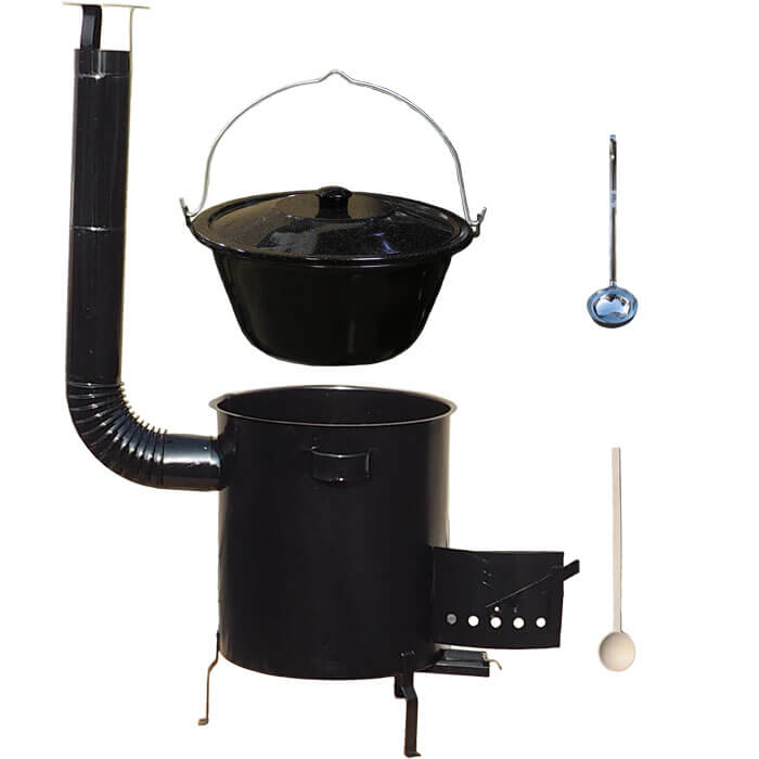 Smaltovaný kotlík 30 L (1,2 mm) + hrubostenná (1,5 mm) kovová kotlina 45 STRONG