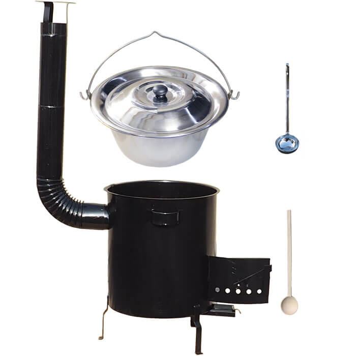 Nerezový kotlík 30 L (1,2 mm) + hrubostenná (1,5 mm) kovová kotlina 45 STRONG