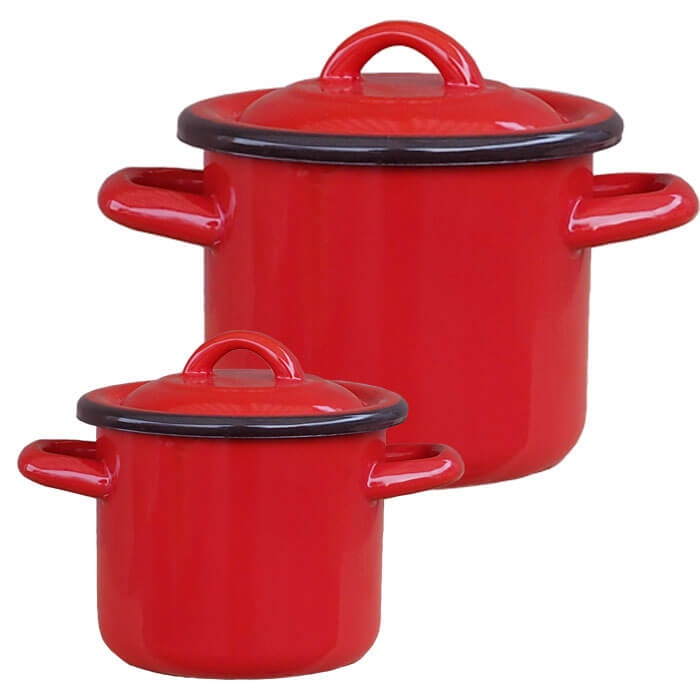 Smaltované hrnce s pokrievkami 1 L + 2 L Classic