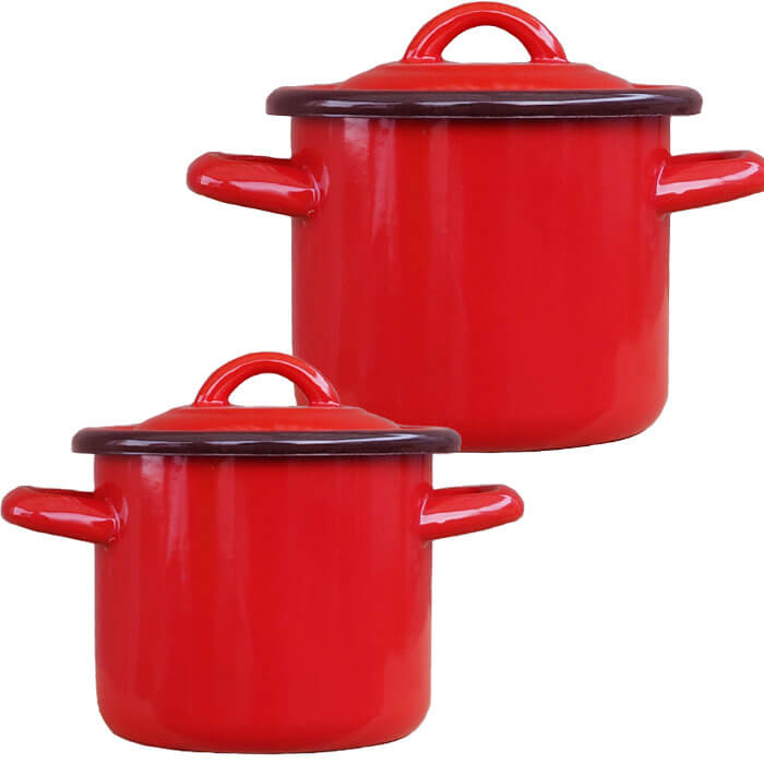 Smaltované hrnce s pokrievkami 1 L + 3 L Classic
