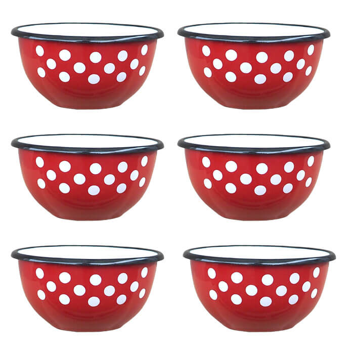 Súprava smaltovaných misiek 12 cm 6 ks