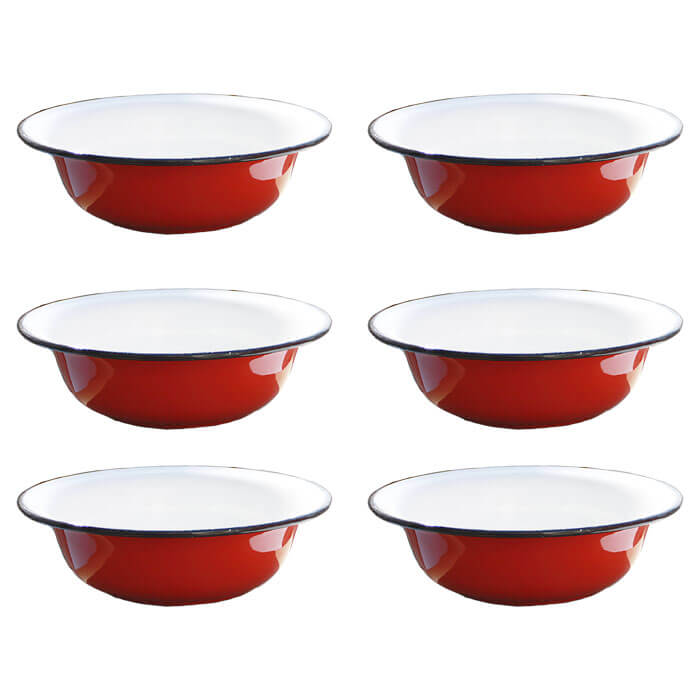 Súprava smaltovaných hlbokých tanierov 20 cm 6 ks