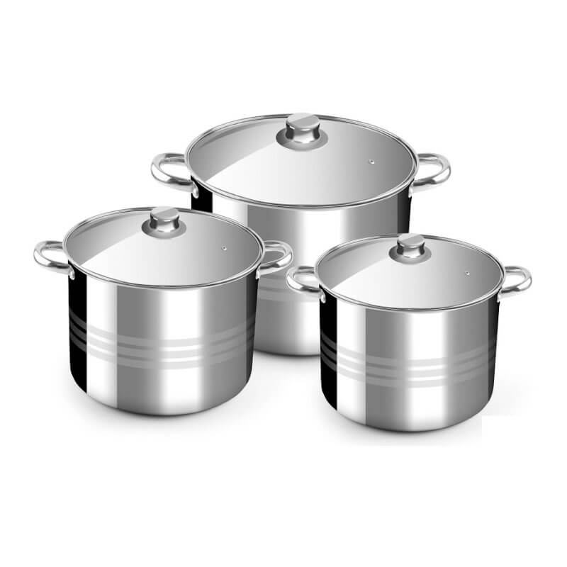 Nerezové hrnce 3 ks