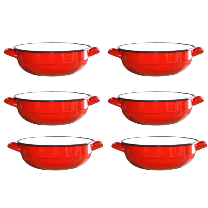 Súprava smaltovaných selských misiek 18 cm 6 ks