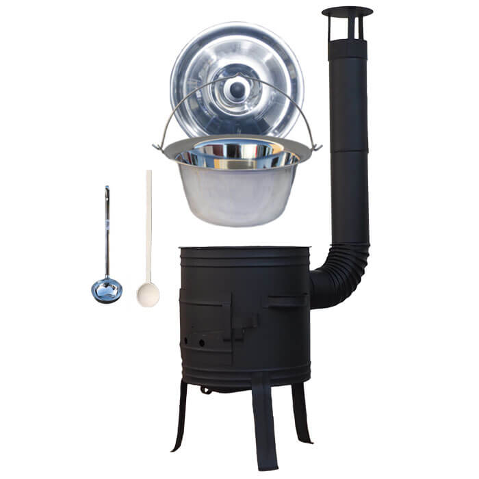 Nerezový kotlík 10 L (1,2 mm) INOX + žiaruvzdorná kotlina 33 cm PLUS 700