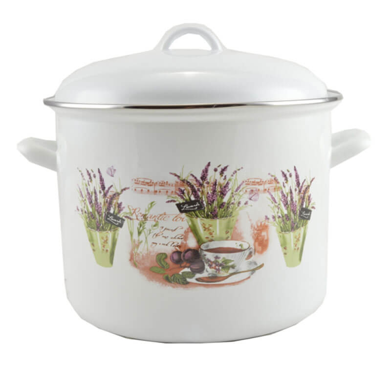 Smaltovaný hrniec s pokrievkou 5,2 L levanduľa