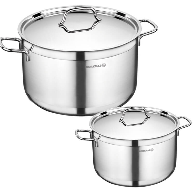 Sada nerezových hrncov s pokrievkou 2 ks 8,5 L, 11 L