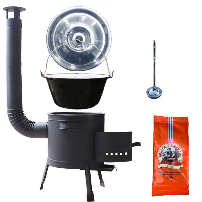 Smaltovaný kotlík 25 L (1,2 mm) + nerezová pokrievka + nízka žiaruvzdorná kotlina (0,8 mm) 42 PLUS 600