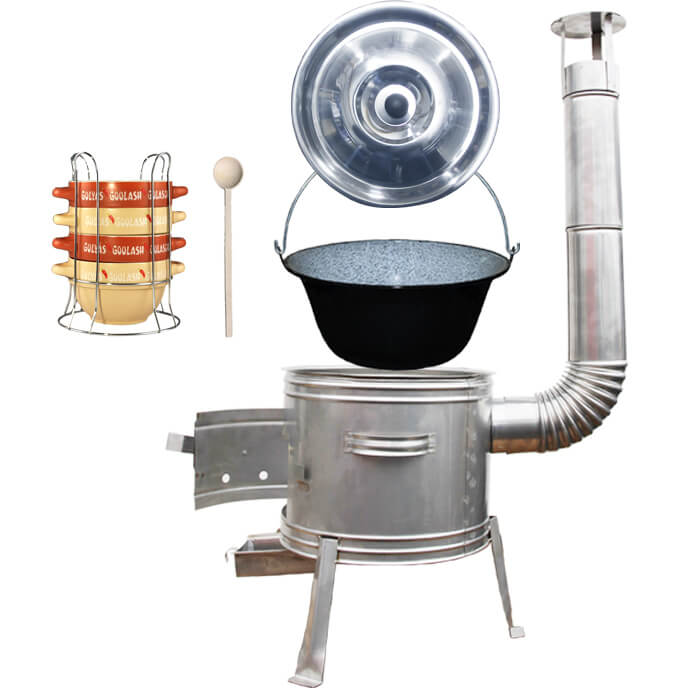 Smaltovaný kotlík 22 L (1,2 mm) + misky na guláš 4 ks + nerezová kotlina 42 cm TOPLUX