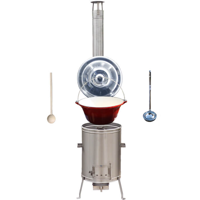 Liatinový kotlík so smaltovanou úpravou 10,8 L + Nerezová kotlina 33 LUX