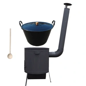 Smaltovaný kotol 70 L na zabíjačku + žiaruvzdorná kotlina 53 PLUS 600 4 MM + vareška