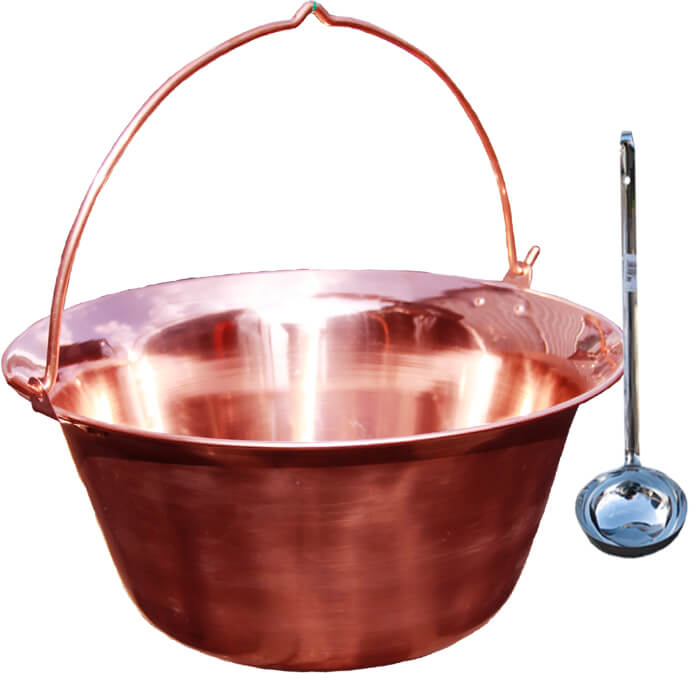 Medený kotlík 14 L + antikórová naberačka