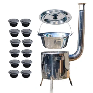 Nerezový kotlík 14 L (0,8 mm) INOX + Nerezová kotlina 36 INOX LUSTRO + misky 12 ks