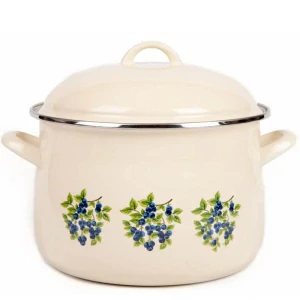 Smaltovaný hrniec s kvetinovým vzorom – Trnky 7,5 l + pokrievka