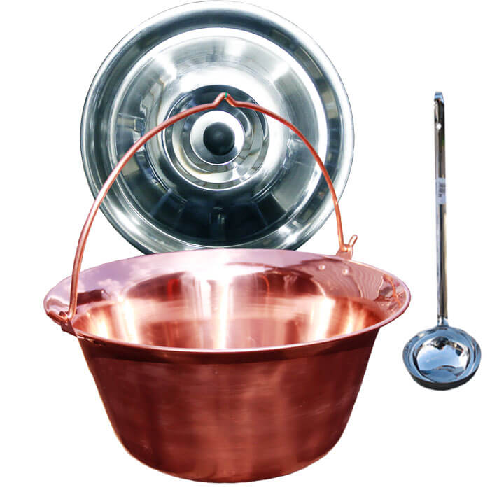 Medený kotlík 30 L + nerezová pokrievka