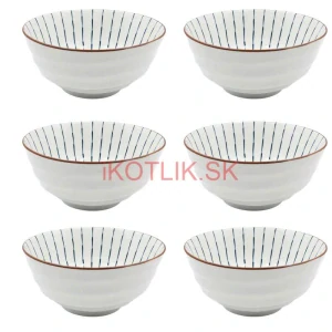 Sada 6 ks veľkých keramických misiek na guláš a polievky, 1 liter