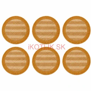 Okrúhle prírodné podložky pod tanier so strapcami 37 cm, 6 ks