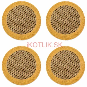 Prírodné podložky pod tanier so strapcami 37 cm, 4 ks