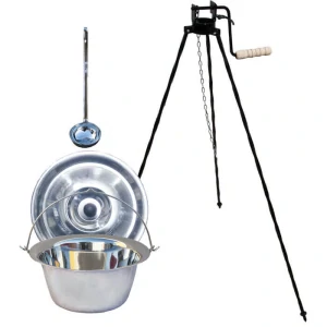 Antikorový kotlík 22 L (0,8 mm) + pokrievka + stojan s kladkou VAR