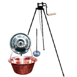 Medený kotlík 30 L (1,2 mm) + pokrievka + stojan s kladkou VAR