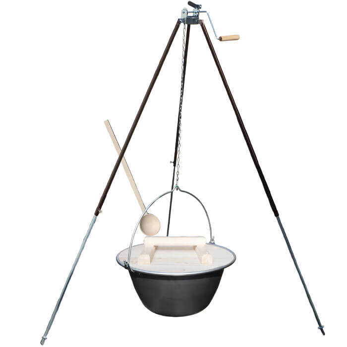 Nerezový kotlík 20 L (1,5 mm) + teleskopický stojan s kladkou VAR