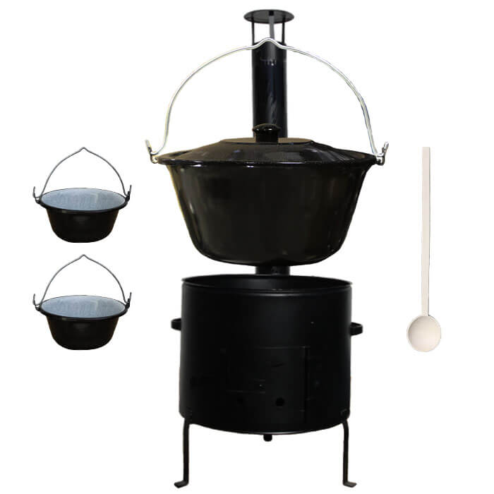 Kotlíkový gulášový set + smaltovaný kotlík 8 L + 2 servírovacie kotlíky