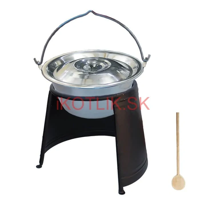 Nerezový kotlík 14 L (0,8 mm) + pokrievka + chránič plameňa