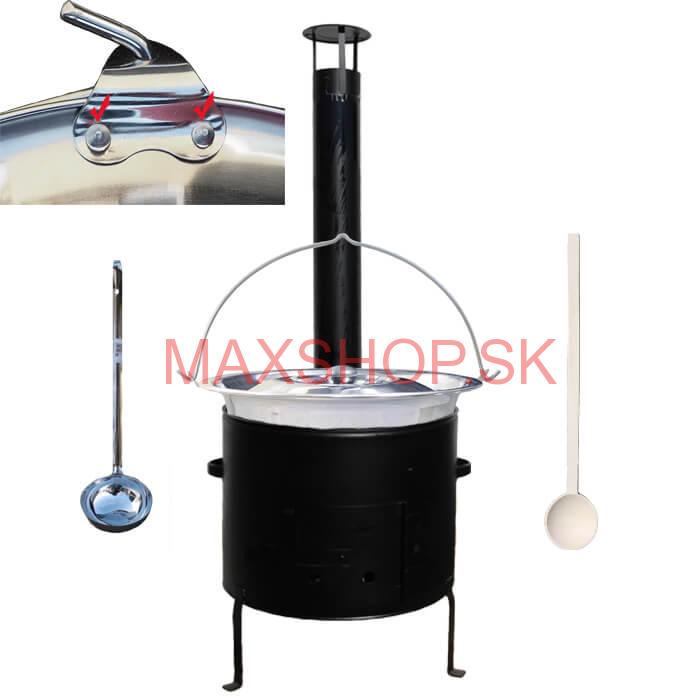 Smaltovaný kotlíkový set 42 cm + zosilnený nerezový kotlík 20 L