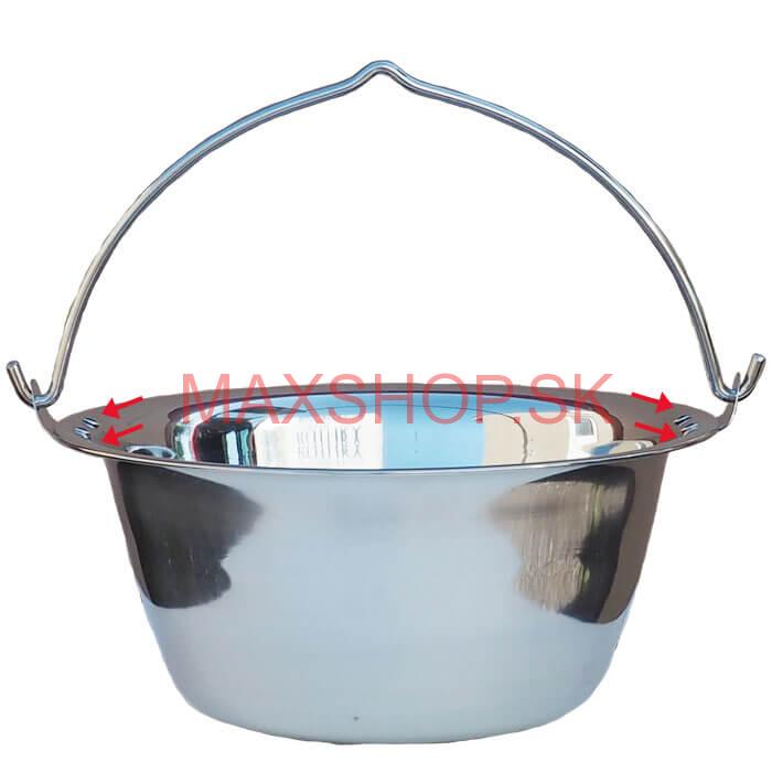 Antikorový kotlík 30 L (0,8 mm) s nitmi