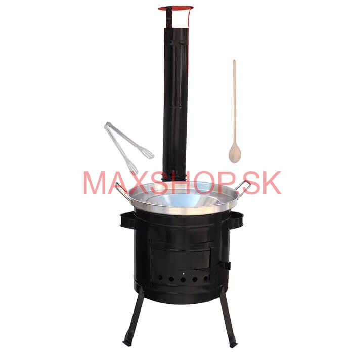 Nerezová panvica na grilovanie + kovová kotlina 36 cm