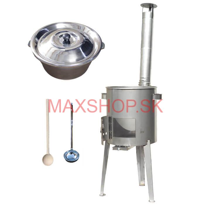 Liatinový kotlík 16 L (1 cm) + nerezová kotlina 36 cm LUXUS