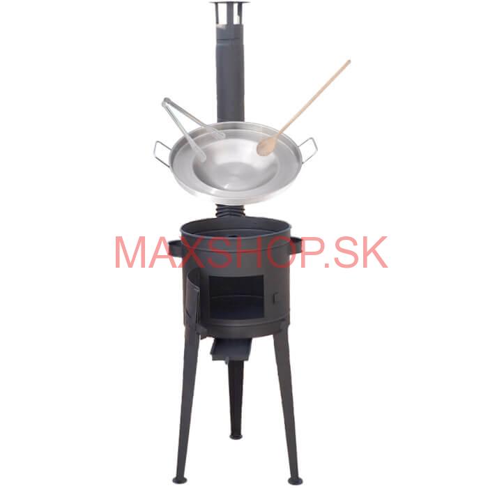 Nerezová panvica na grilovanie + ohňovzdorná kotlina 36 cm