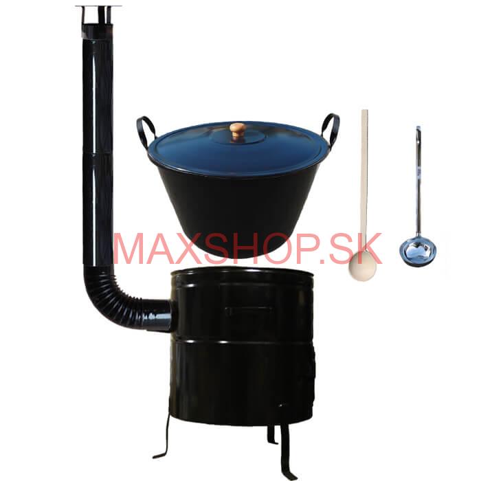 Smaltovaný kotol 80 L + kovová kotlina 58 cm BIG PARTY