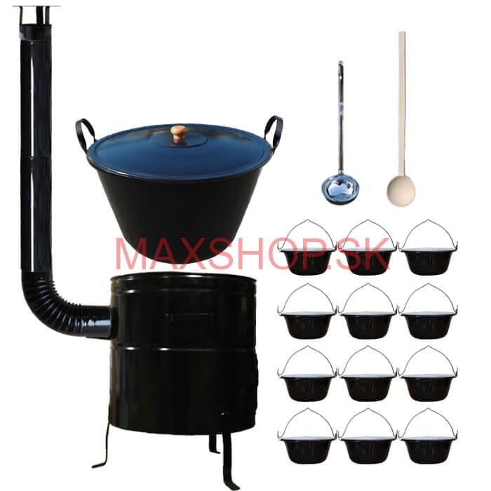 Smaltovaný kotol 50 L + servírovacie kotlíky (12 ks) BIG PARTY