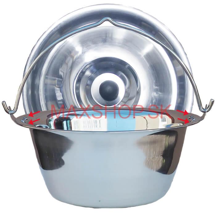 Antikorový kotlík 20 L (0,8 mm) s nitmi + pokrievka