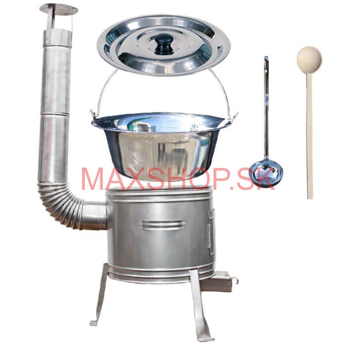 Antikorový kotlík 30 L (1,2 mm) + nerezová kotlina 45 cm + vareška a naberačka TOPLUX